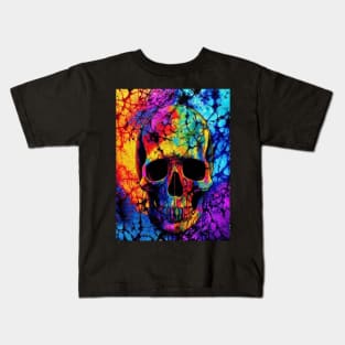 Trippy Rainbow Skull Kids T-Shirt